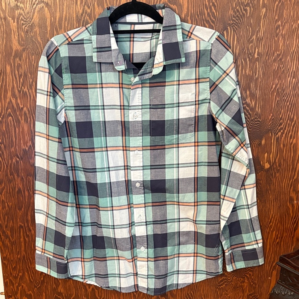 Cat & Jack Kids Plaid Button Down Shirt - Green, Blue, White